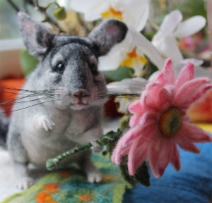 Custom Felted Chinchilla Replica