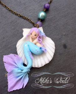 Handmade Mermaid and Seashell Necklace