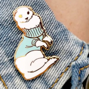 Ferret in a Turtleneck Sweater Enamel Pin